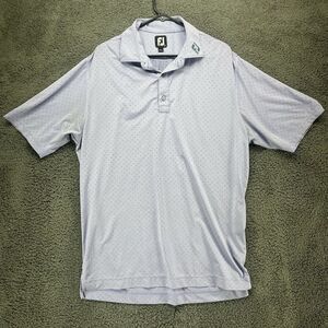 FootJoy FJ Mens Large Short Sleeve Athletic Fit Golf‎ Polo Shirt Purple AOP